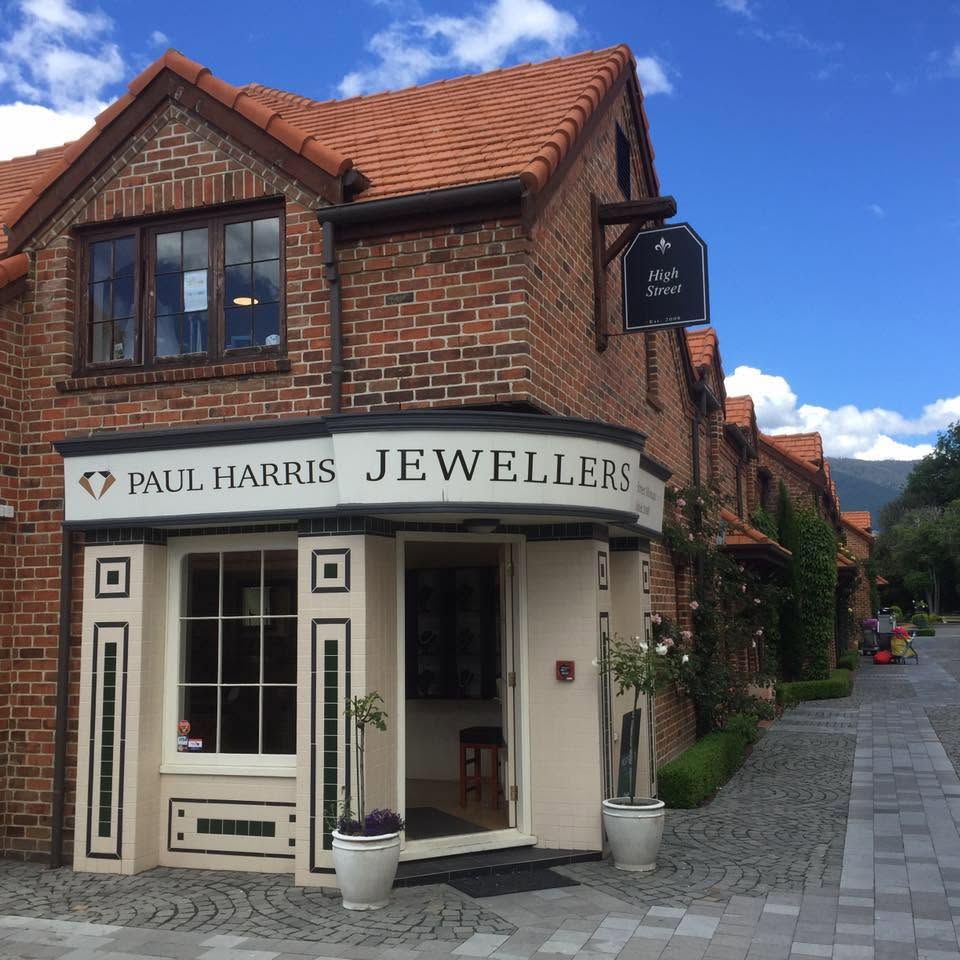 Paul Harris Jewellers’ brick shop at Monaco Resort, with the real diamond emblem and shop sign above the entrance